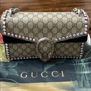 GUCCI Dionysus GG Small Crystal Shoulder Bag
